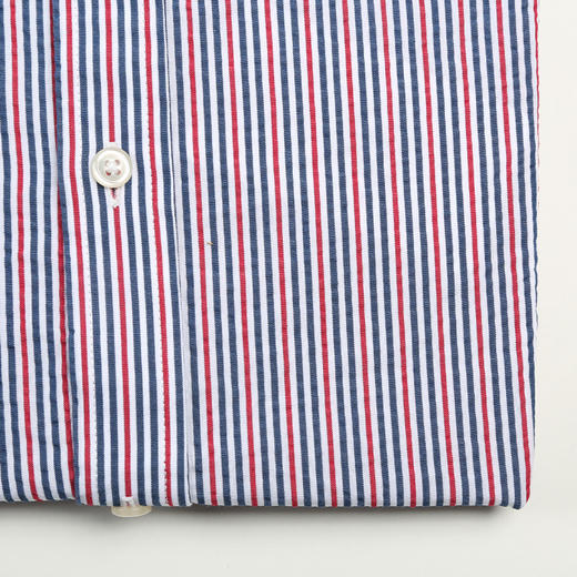 【纯棉红白蓝条衬衫】71211016 男士衬衣 商品图7