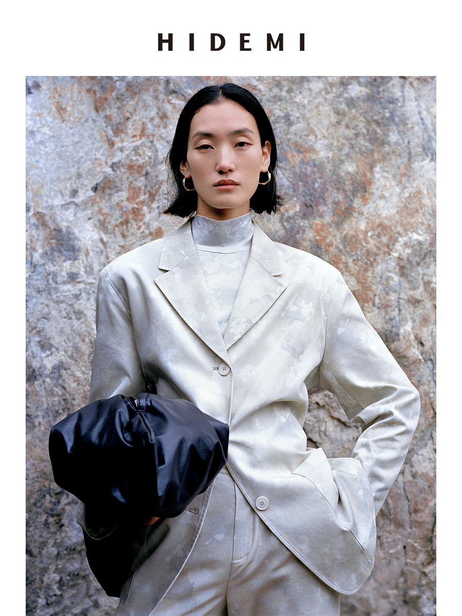 HIDEMI 印花系列三件套 口袋西装/高领打底/长裤