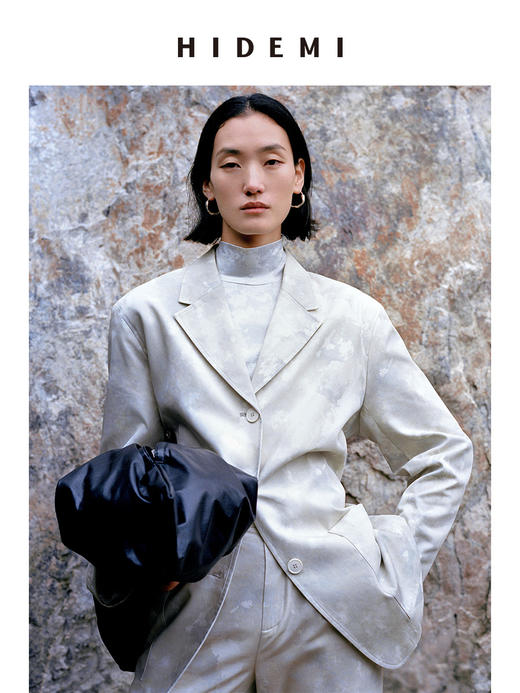 HIDEMI 印花系列三件套 口袋西装/高领打底/长裤 商品图0