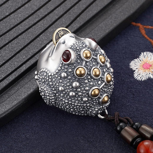 S999银转运金蟾手把件【BJ000960】纯银2101 商品图1