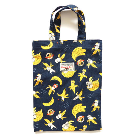 HUJI祤集Ditsy手提袋插画香蕉小猫 商品图1