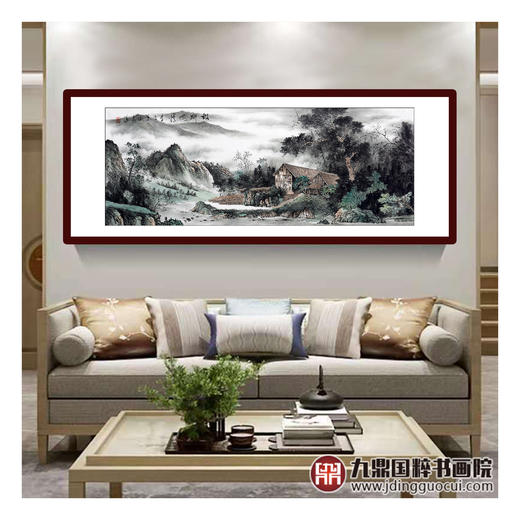 李泽江《故乡风情》68*178cm 山水横幅作品 办公室/客厅挂画 商品图2