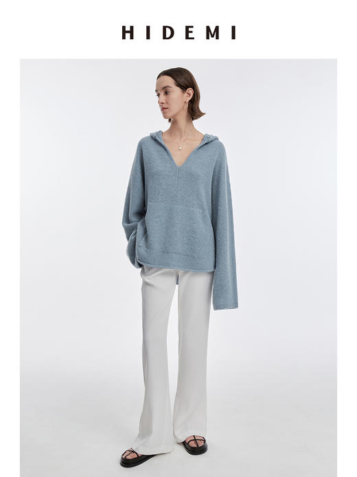 HIDEMI美利奴羊毛系列圈圈纱口袋帽衫 商品图11