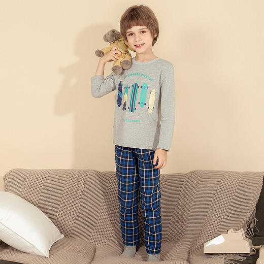 【纯棉抗菌家居套装】童装100%棉家居服套装男童春季新款上衣裤子两件套 商品图4