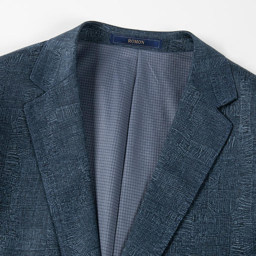 罗蒙西装男外套春夏款休闲暗花潮男弹力小西装单西服开衫 商品图3