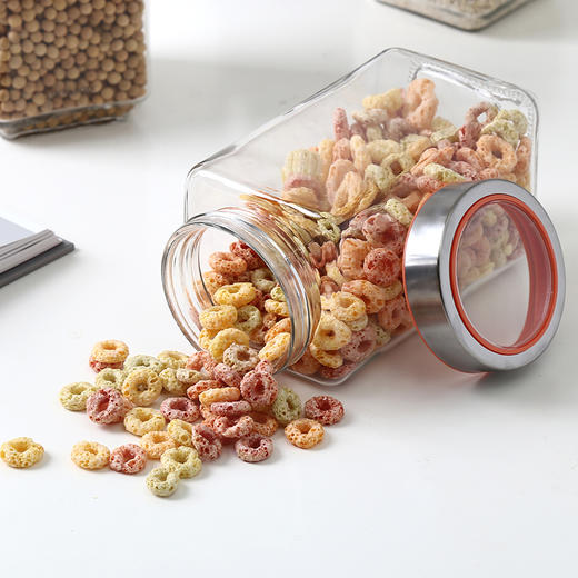 乐扣乐扣（LOCK&LOCK）玻璃密封罐食品收纳瓶家用防潮方形透明玻璃瓶杂粮茶叶罐 LLG800组合 商品图4
