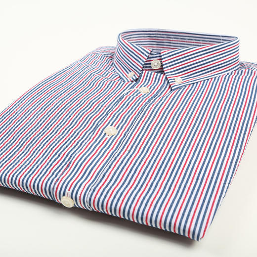 【纯棉红白蓝条衬衫】71211016 男士衬衣 商品图6