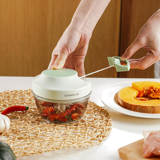 乐扣乐扣（LOCK&LOCK）手动粉碎器家用搅拌机小型蒜泥辣椒姜末饺子馅透明料理碗 CKS315 商品图2