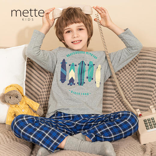 【纯棉抗菌家居套装】童装100%棉家居服套装男童春季新款上衣裤子两件套 商品图0
