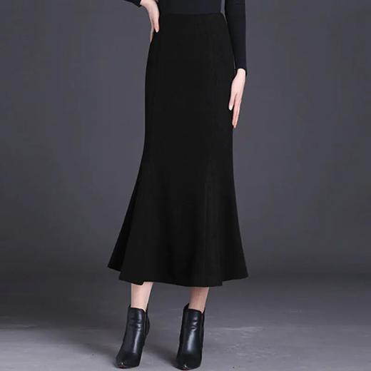 TZW-高腰毛呢半身裙中长款鱼尾裙 商品图2