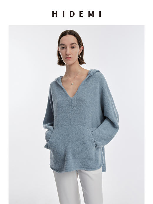 HIDEMI美利奴羊毛系列圈圈纱口袋帽衫 商品图14