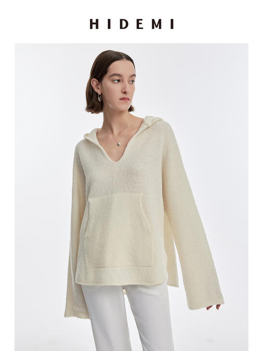 HIDEMI美利奴羊毛系列圈圈纱口袋帽衫 商品图5