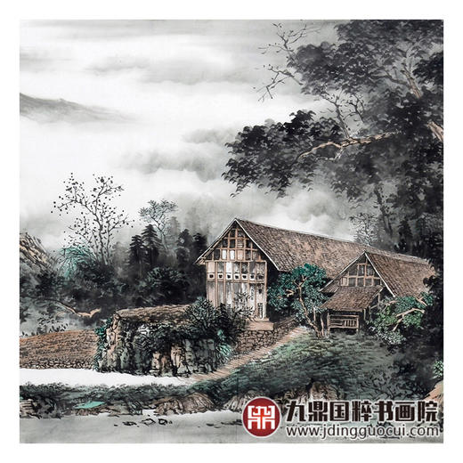 李泽江《故乡风情》68*178cm 山水横幅作品 办公室/客厅挂画 商品图5