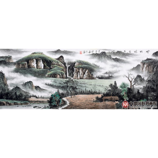 李泽江《无限风光在此峰》68*178cm 山水横幅作品 办公室/客厅挂画 商品图1