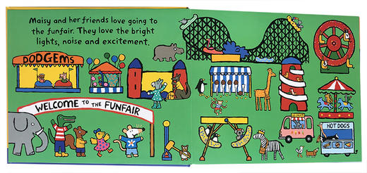 进口英文原版绘本 Maisy's Funfair 小鼠波波的游乐场 儿童绘本立体故事机关操作书亲子互动阅读书籍 游戏玩具纸板书 商品图1