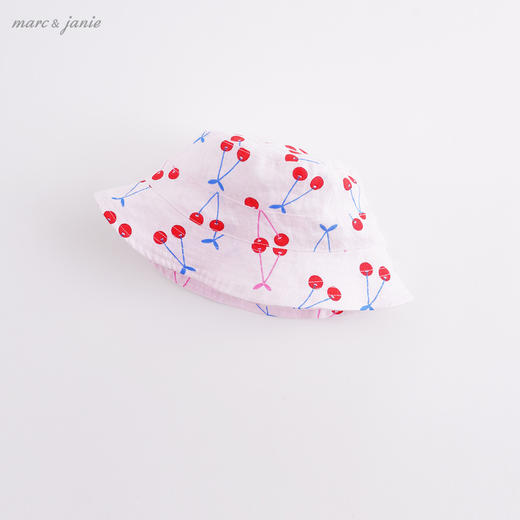 马克珍妮夏装 女童小樱桃100%亚麻遮阳帽 儿童渔夫帽212309 商品图4