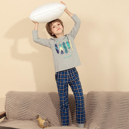 【纯棉抗菌家居套装】童装100%棉家居服套装男童春季新款上衣裤子两件套 商品图3