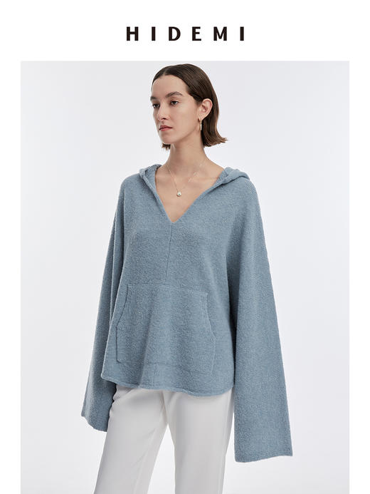 HIDEMI美利奴羊毛系列圈圈纱口袋帽衫 商品图12