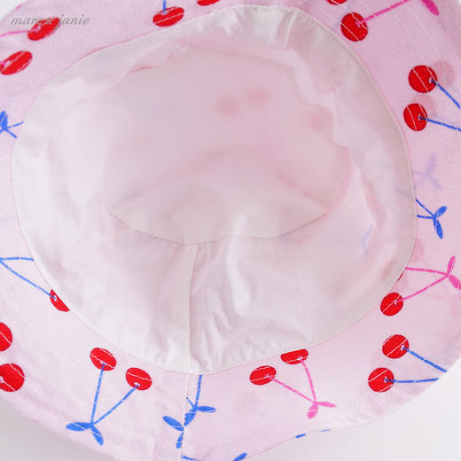 马克珍妮夏装 女童小樱桃100%亚麻遮阳帽 儿童渔夫帽212309 商品图6