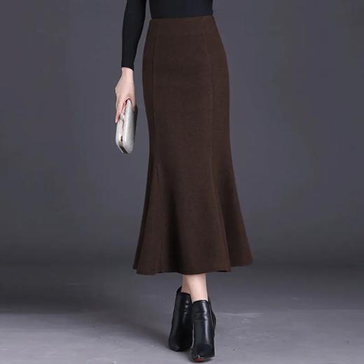 TZW-高腰毛呢半身裙中长款鱼尾裙 商品图1