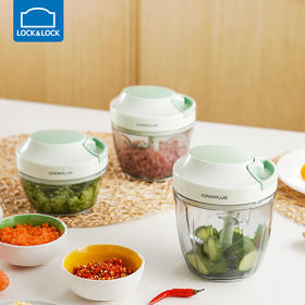 乐扣乐扣（LOCK&LOCK）手动粉碎器家用搅拌机小型蒜泥辣椒姜末饺子馅透明料理碗 CKS315