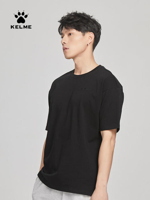 KELME 卡尔美运动休闲短袖春夏新款圆领纯色棉质男士宽松T恤 商品图3