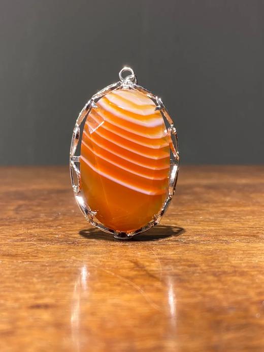 天然缠丝玛瑙镶银吊坠， 顺丰包邮 商品图11