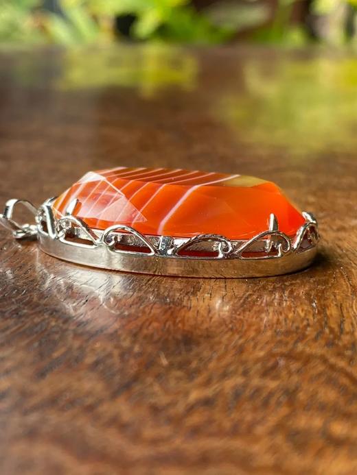 天然缠丝玛瑙镶银吊坠， 顺丰包邮 商品图12