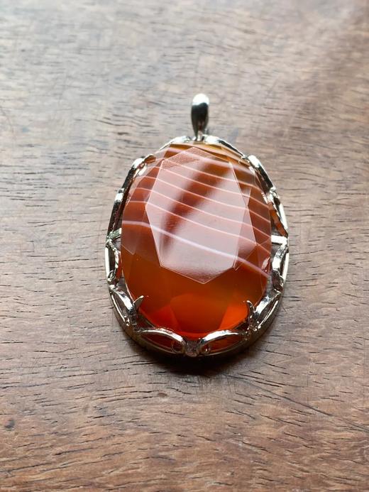 天然缠丝玛瑙镶银吊坠， 顺丰包邮 商品图8