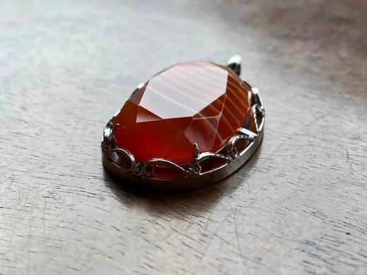 天然缠丝玛瑙镶银吊坠， 顺丰包邮 商品图2