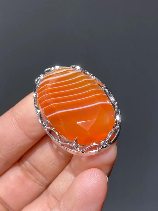 天然缠丝玛瑙镶银吊坠， 顺丰包邮 商品图10