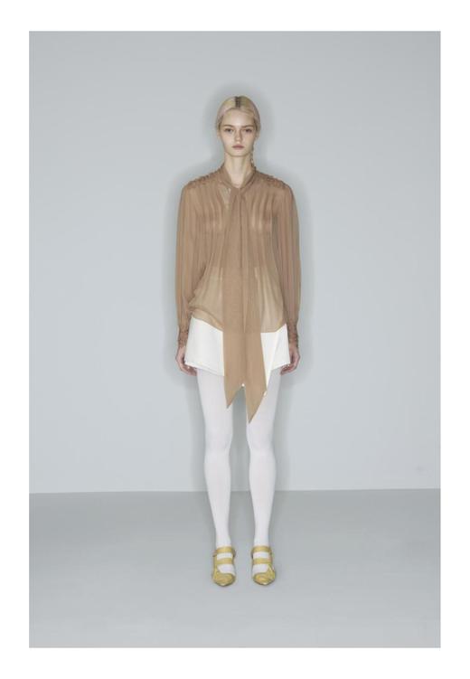 肩袖蕾丝拼接衬衫 商品图0