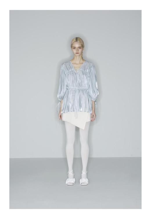 复古悬流千褶上衣 商品图0