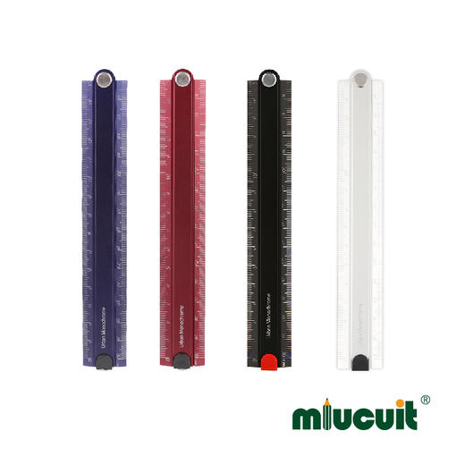 日本kokuyo国誉都市印象铝制尺子简约创意折叠直尺时尚办公折尺 商品图0