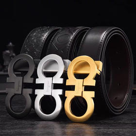 意大利🇮🇹菲拉格慕-皮带高端真皮牛皮百搭休闲商务8字马蹄扣裤腰-会员5折