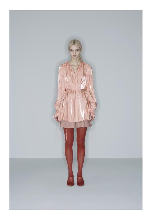 多层抽褶连衣裙 商品图0