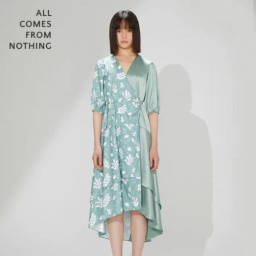 马蒂斯珊瑚印花围裹连衣裙 商品图0