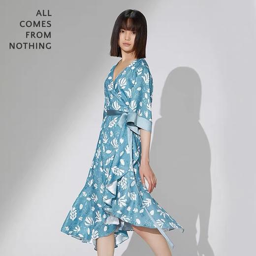 马蒂斯珊瑚印花围裹连衣裙 商品图2