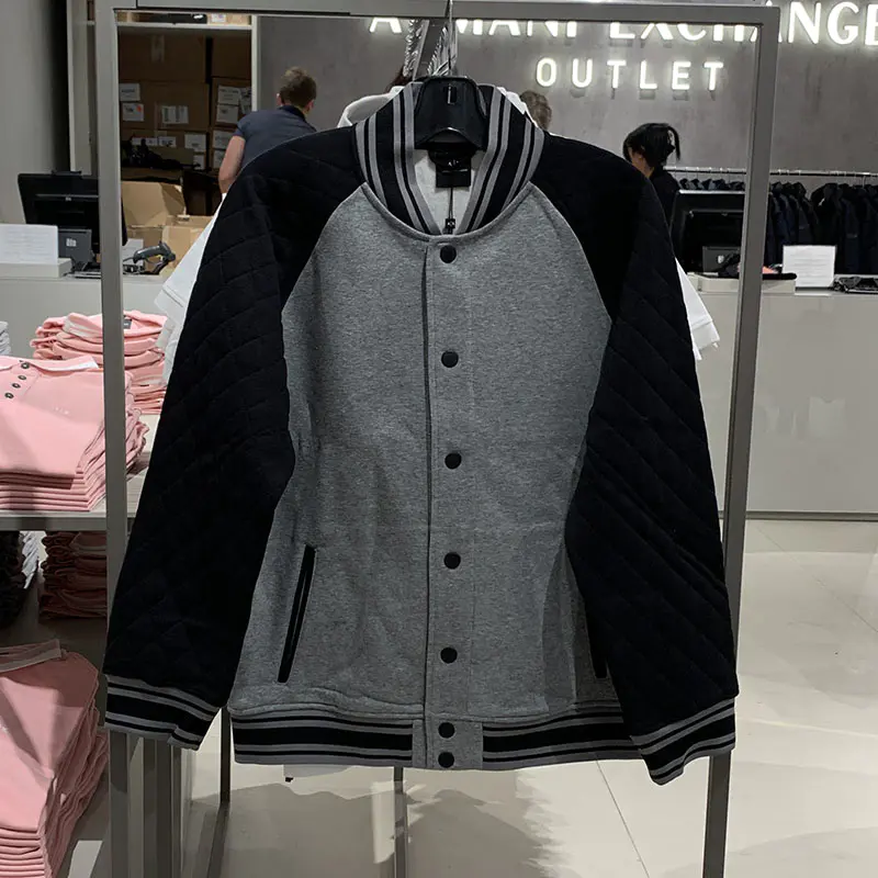 秋季新款armani Exchange Ax 男士棒球服拼色字母时尚夹克外套