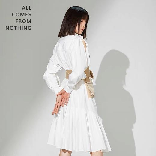 风衣拼接袖部开衩衬衫裙 商品图3