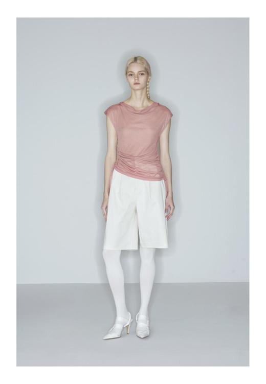 双侧抽绳针织T恤 商品图1