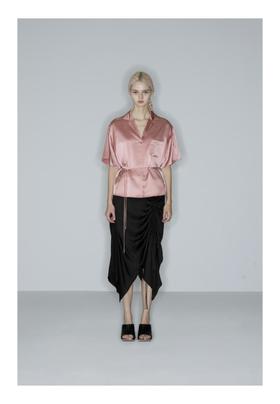 叠褶古巴领衬衫