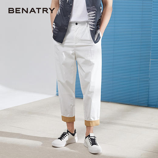 夏季休闲拼色九分裤休闲裤120232016401 商品图4