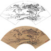 工笔画白描底稿 山水人物扇面小品 明 文徵明   SR32 商品缩略图0