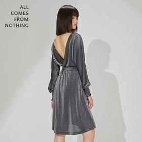 V型露背短礼服裙