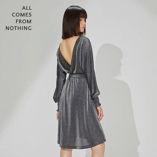 V型露背短礼服裙 商品图0