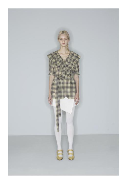 多层次花边领泡袖衬衫 商品图0