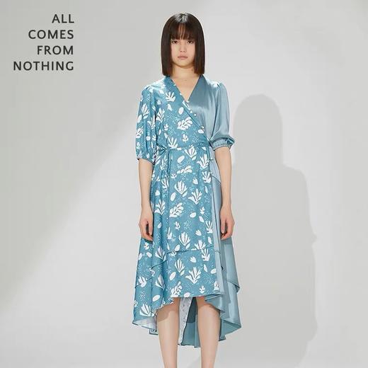 马蒂斯珊瑚印花围裹连衣裙 商品图0