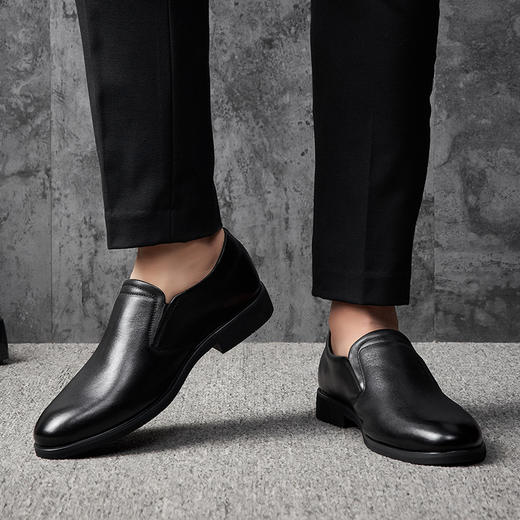 信诺男鞋2021年新款潮真皮套脚乐福鞋春季休闲软底皮鞋男商务正装N1L107 商品图1