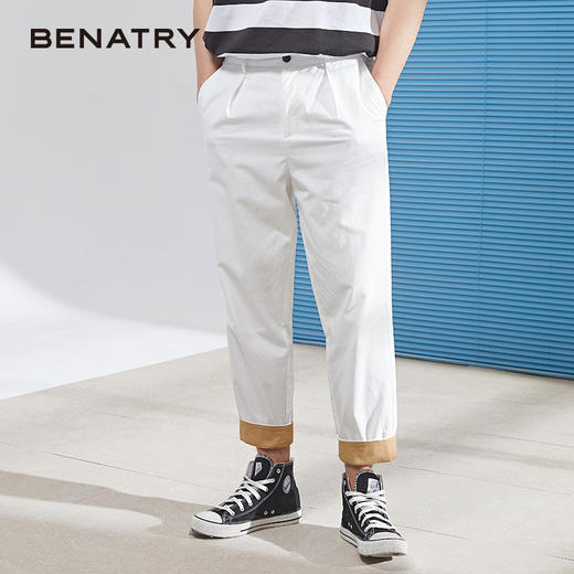 夏季休闲拼色九分裤休闲裤120232016401 商品图0